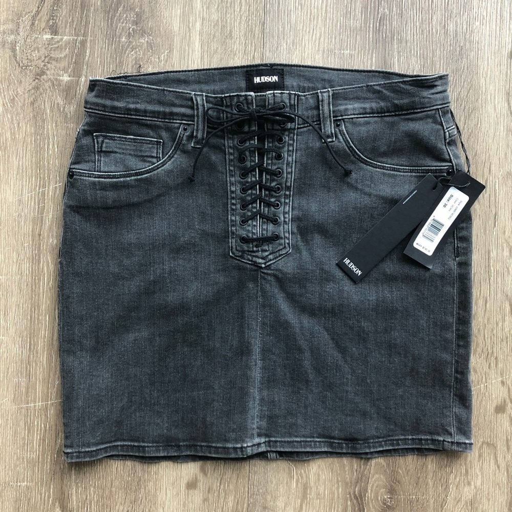 NWT Hudson Jeans Bullocks High Rise Lace-Up Skirt - Picture 7 of 8